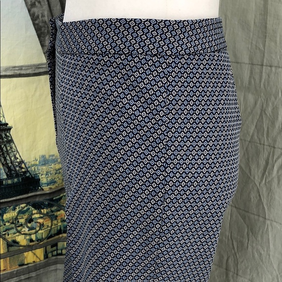 J. McLaughlin Blue Brocade Crop Pants Size 12 - Picture 4 of 8